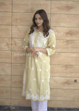 Zarah Cotton Khadi Chikankari Kurta For Womens