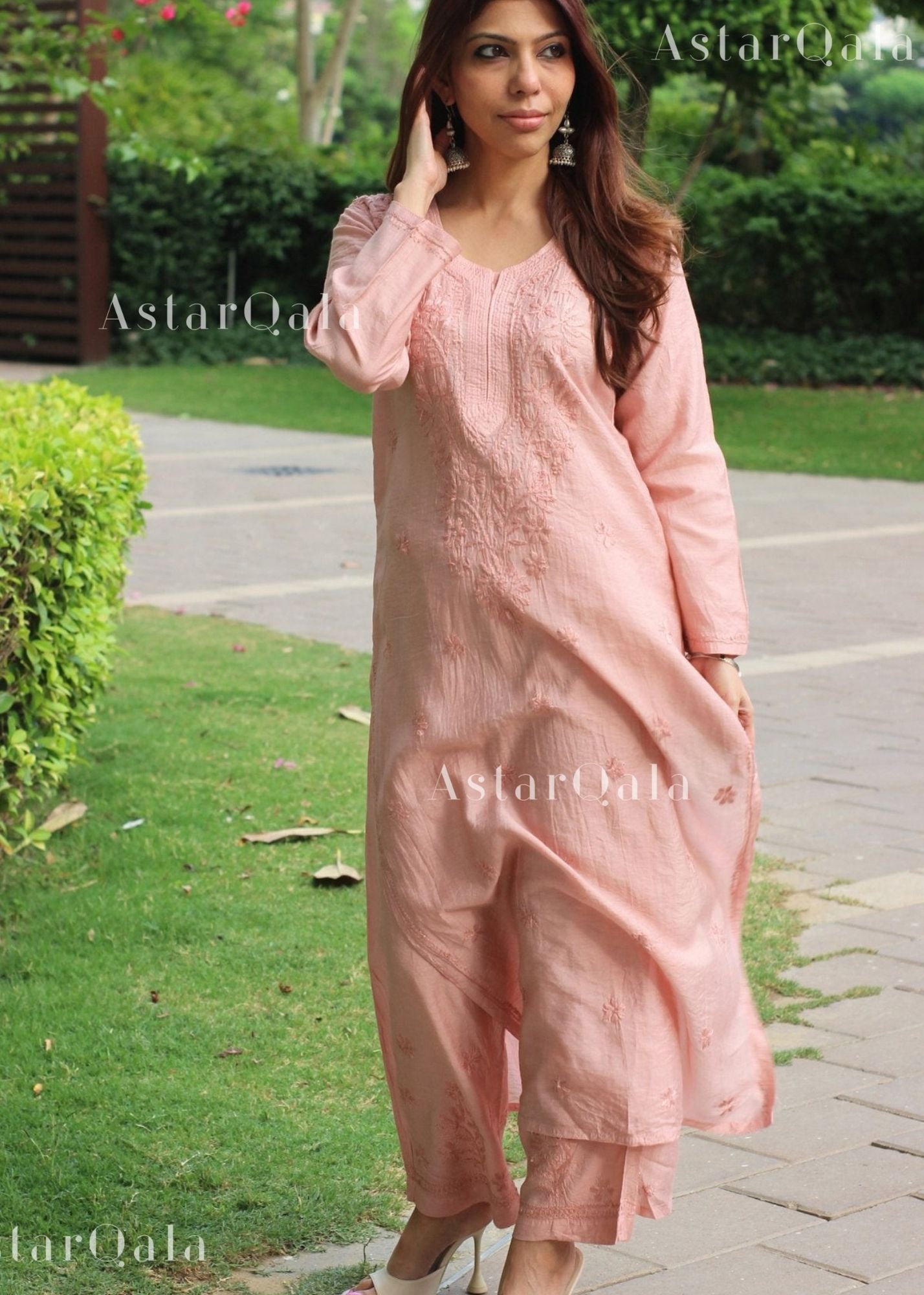 AstarQala - Bakheera Chanderi Chikankari Kurta & Kurta Set For Women - Kurta Set - 357_45775aad-2944-45bb-bec4-47109fc07a0c