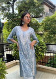 Tia Cotton Printed Chikankari Kurti