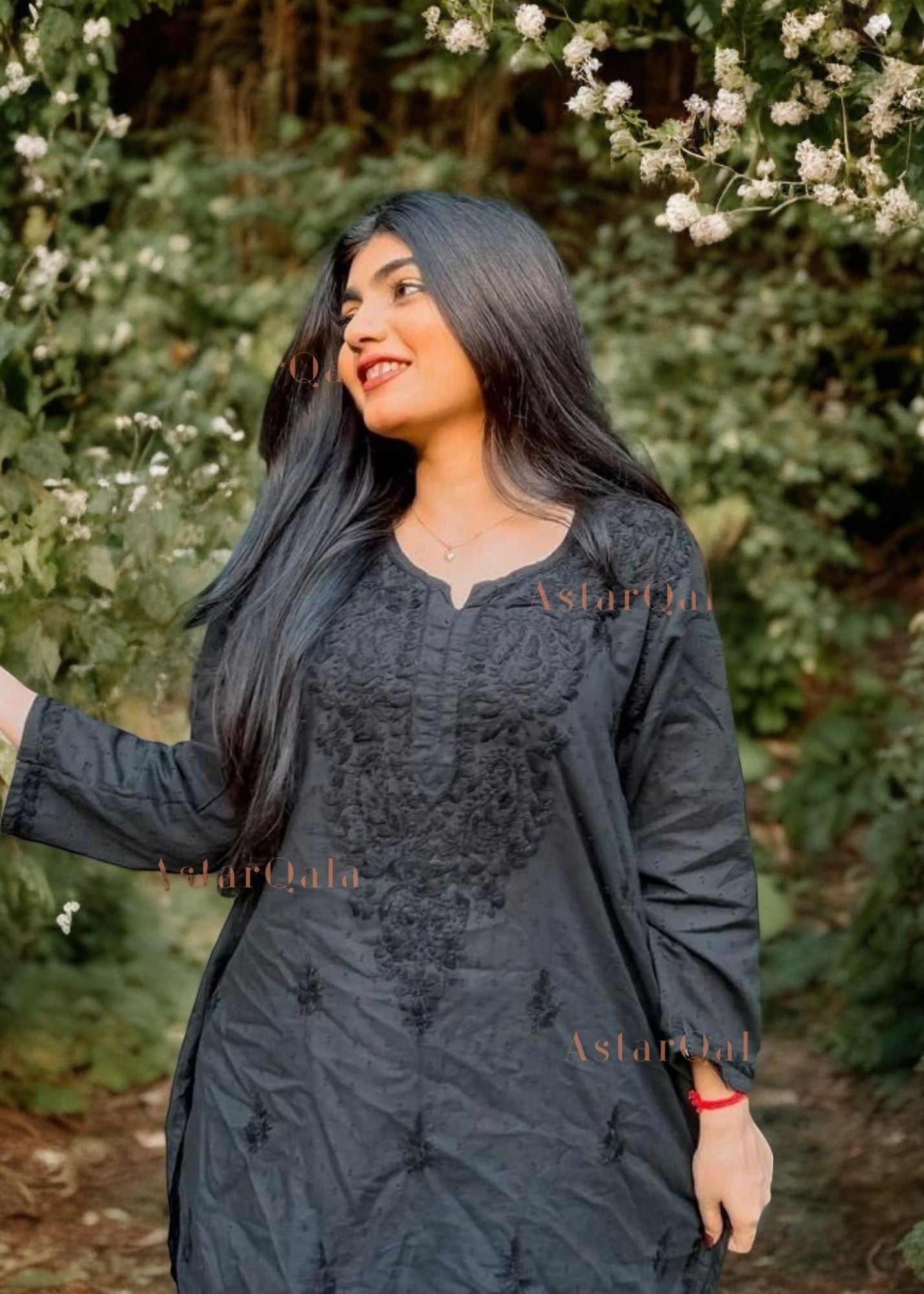 AstarQala - Eliza Ombre Mul Cotton Chikankari Short Kurti Top - - 371-Photoroom