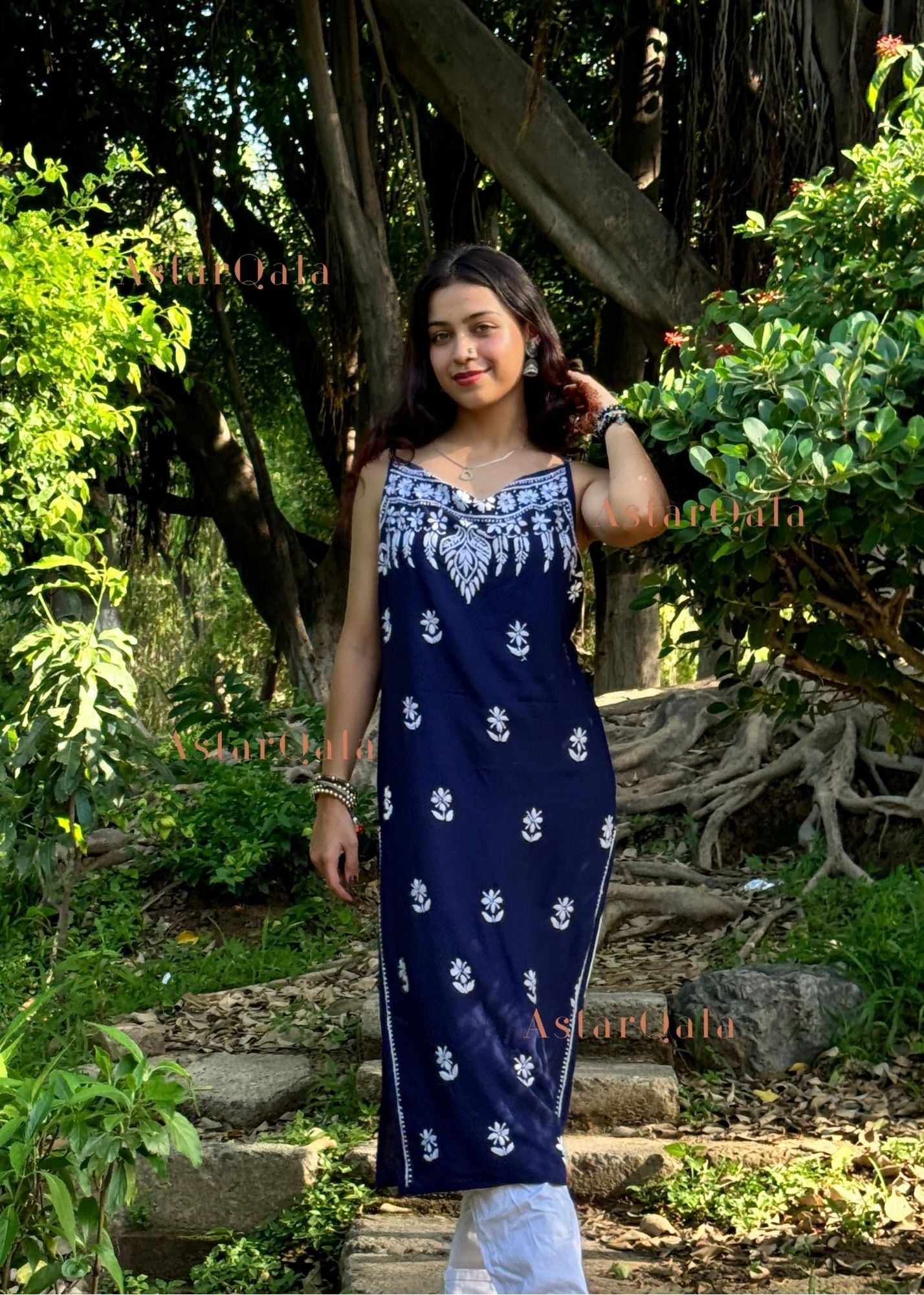 AstarQala - Bushra Rayon Chikankari Sleeveless Long Strap Kurti - - 373_d49c7457-6b41-41f3-8473-9ad5bf63e495