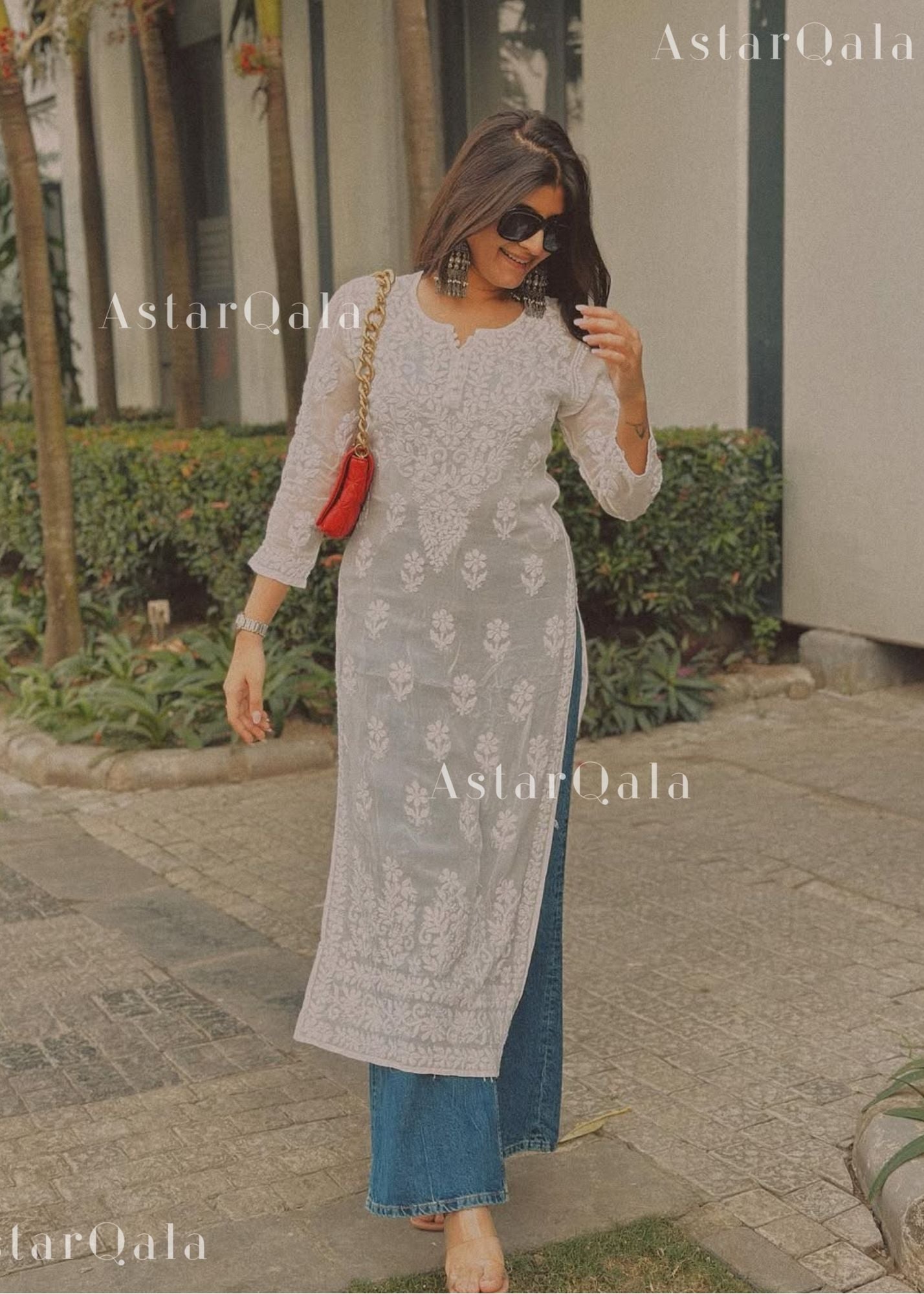 AstarQala - Gurbani Modal Long Straight Chikankari Kurta & Kurta Set For Women - - 374_86577726-014a-4334-a5b5-5217df02f19e