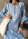 Tia Cotton Printed Chikankari Kurti