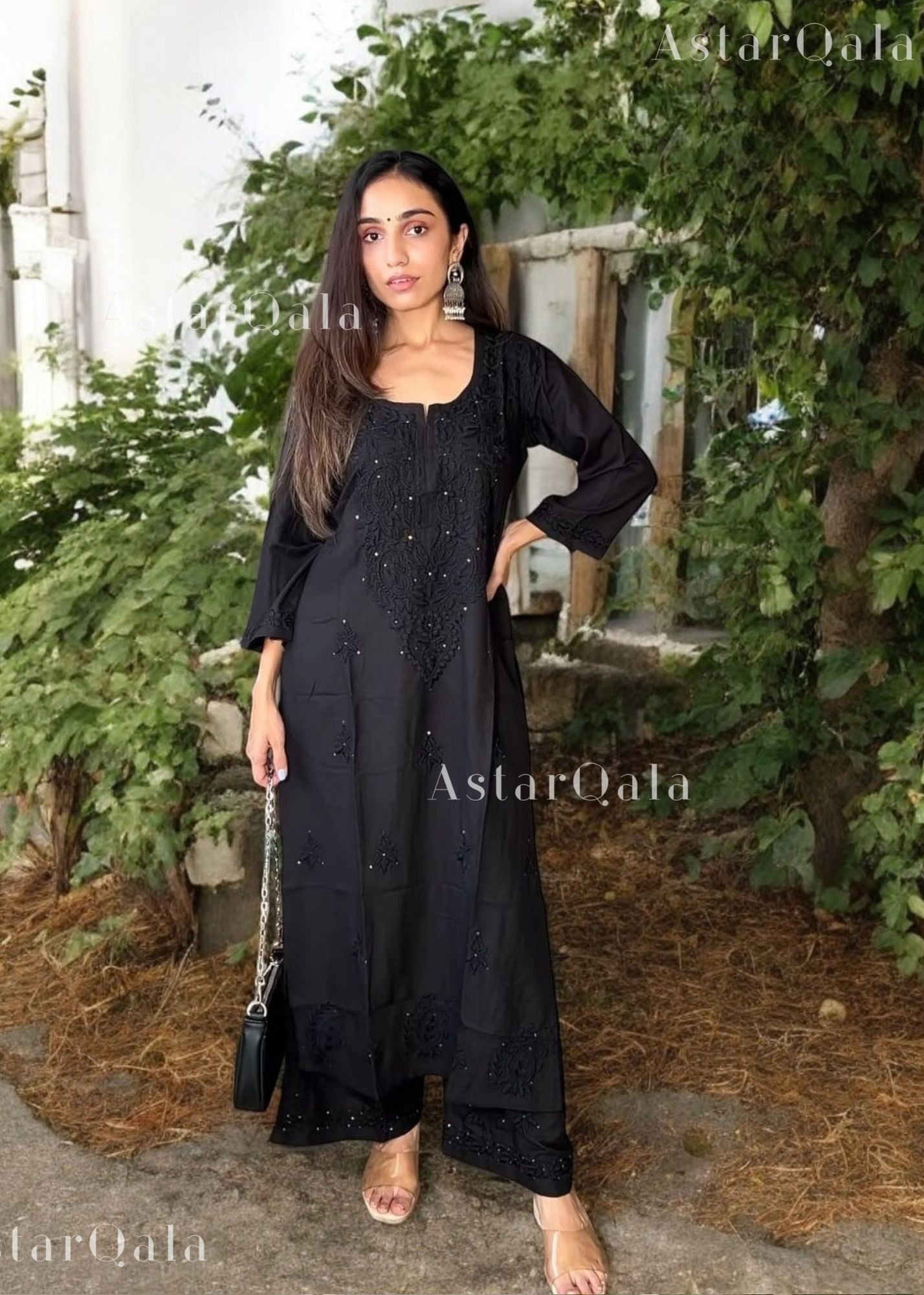 AstarQala - Razeka Chanderi Mukaish Chikankari Kurta & Kurta Set For Women - - 391_f89737c4-c52c-4e03-88b4-599bf0820202