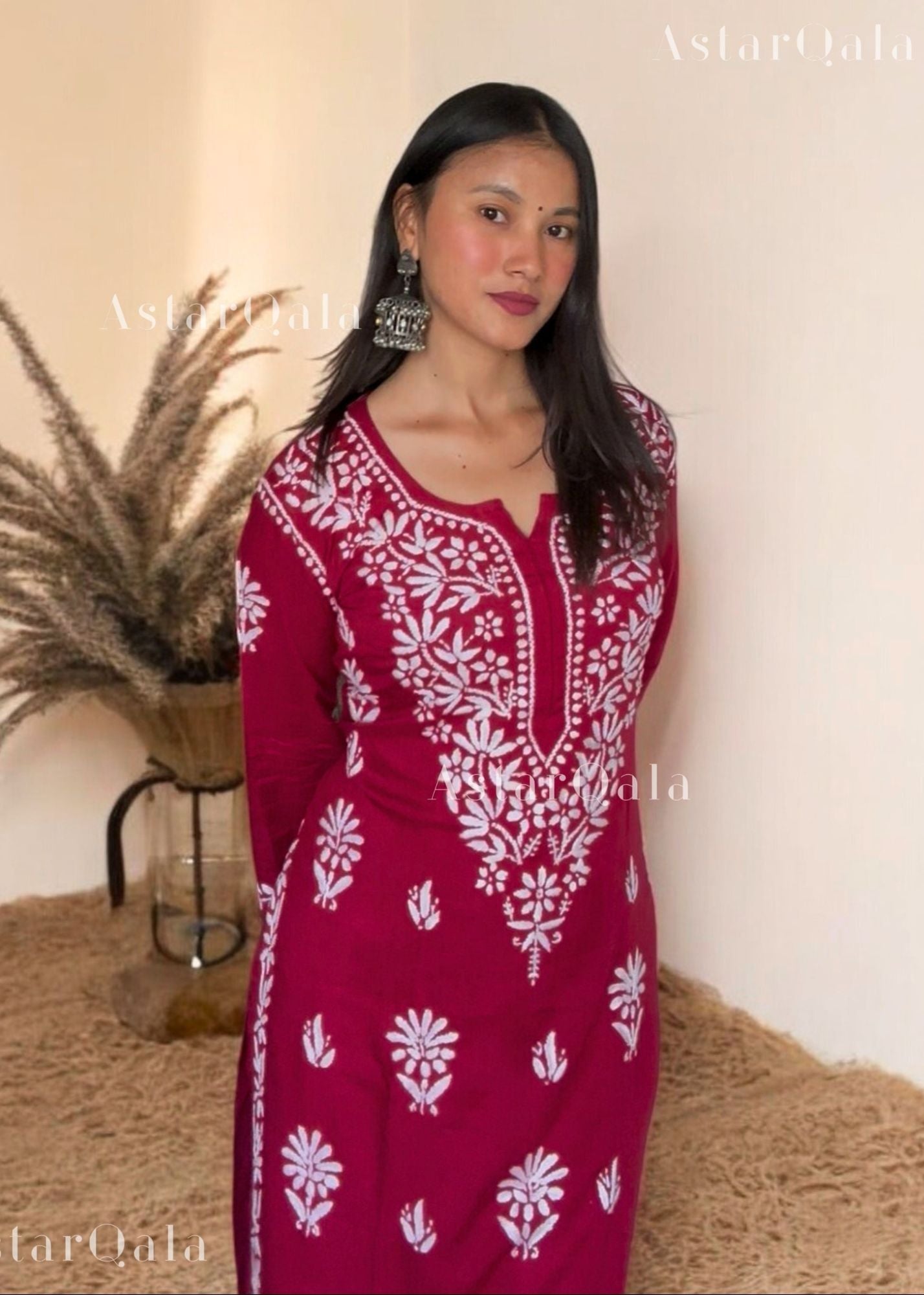 AstarQala - Faiza Chikankari Rayon Kurta Set - - 392