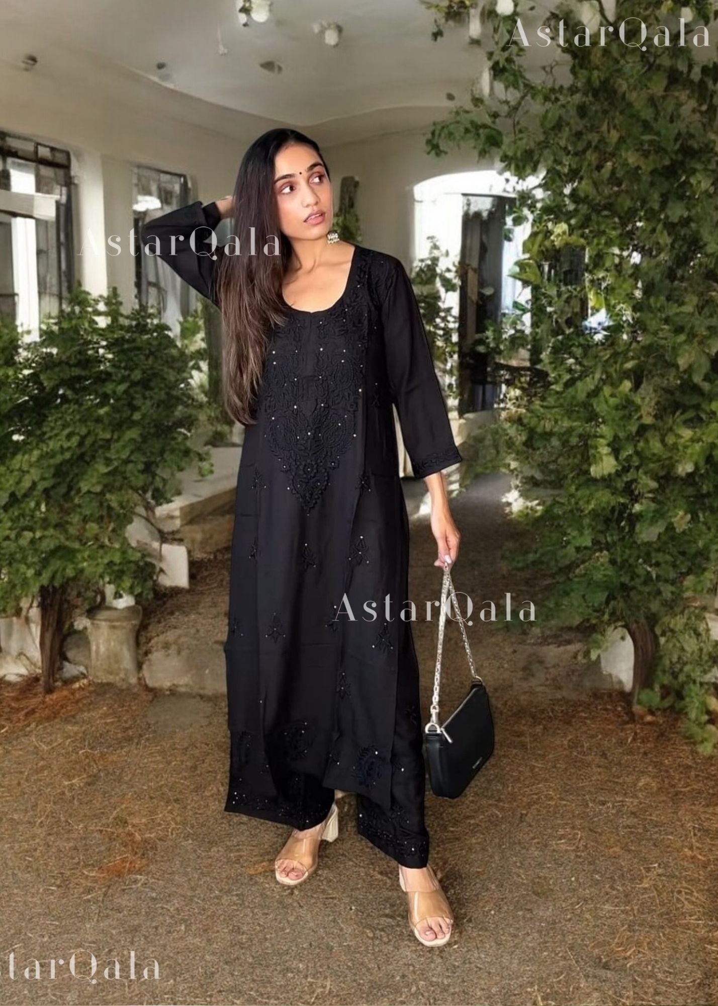 AstarQala - Razeka Chanderi Mukaish Chikankari Kurta & Kurta Set For Women - - 392_f45fcbd3-a6b6-4619-88e5-493e00bf338d