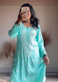 Ada Chikankari Rayon Straight Kurta Set For Women