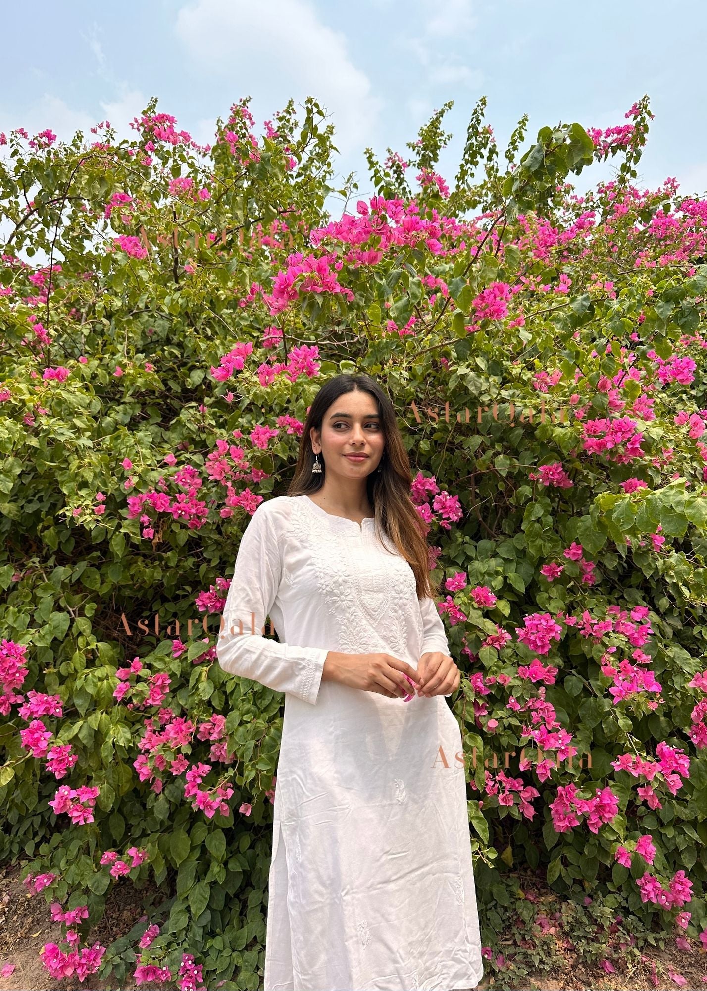 AstarQala - Gazala Rayon Straight Chikankari Kurta For Women - White - 399