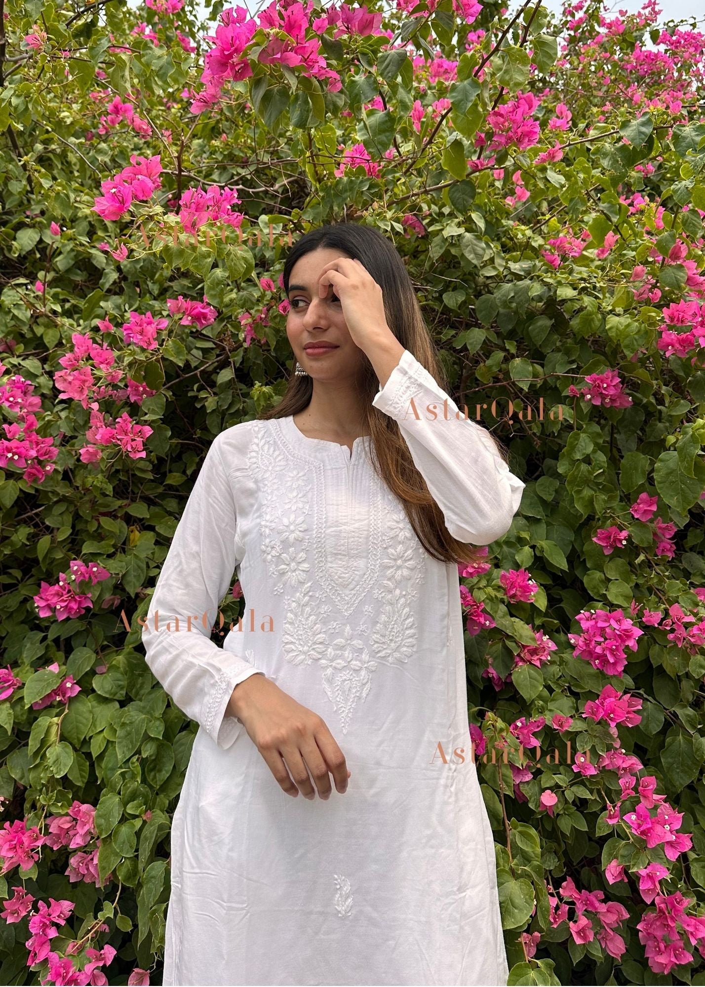 AstarQala - Gazala Rayon Straight Chikankari Kurta For Women - - 402