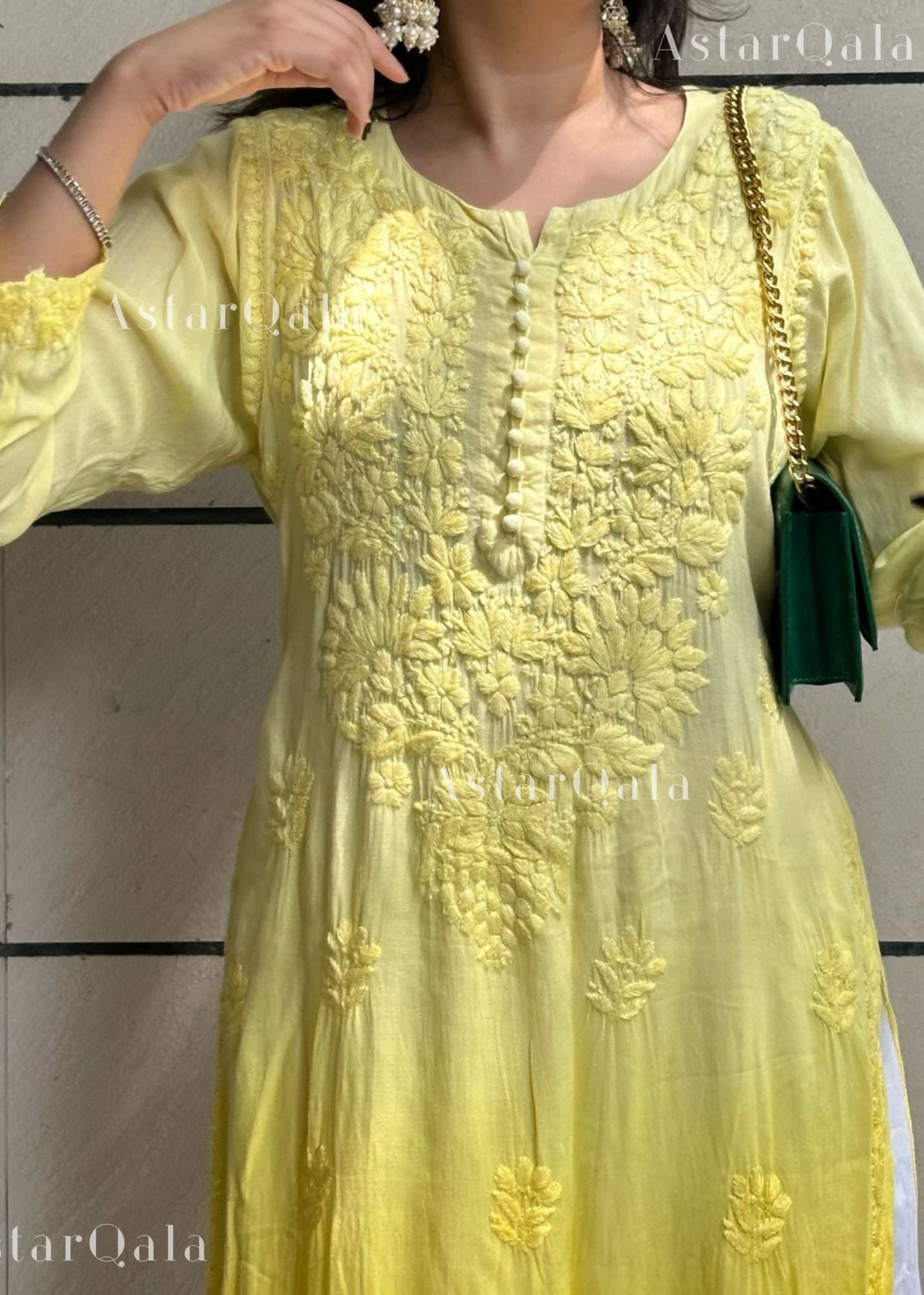 AstarQala - Banu Rayon Straight Chikankari Kurti - - 404