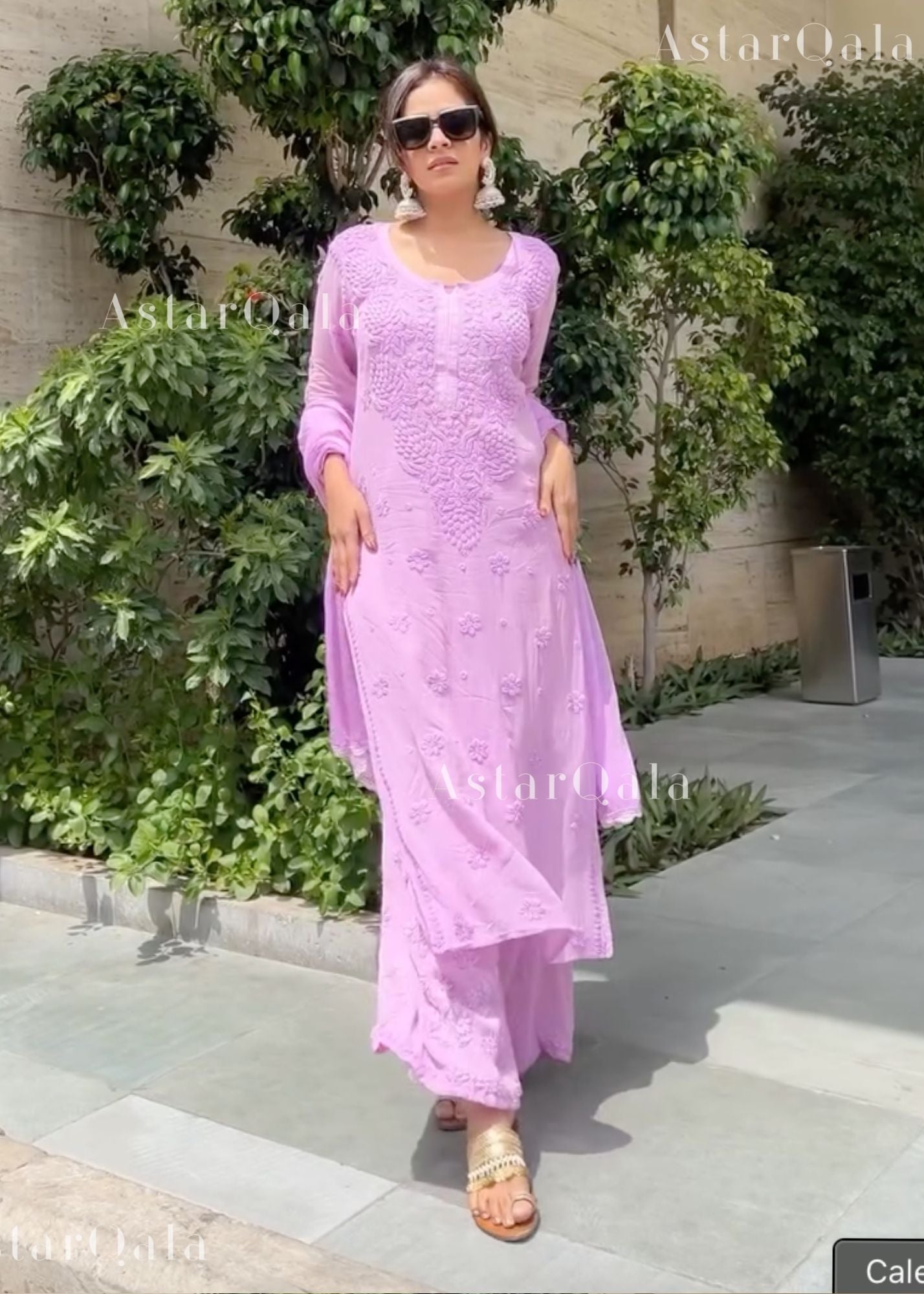 AstarQala - Ulfat Chikankari Rayon Ombré 3 Piece Kurta Set With Dupatta - Lavender - 417_fb0af7f0-6574-4f5e-a48c-32c45952ab79