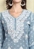 Tia Cotton Printed Chikankari Kurti