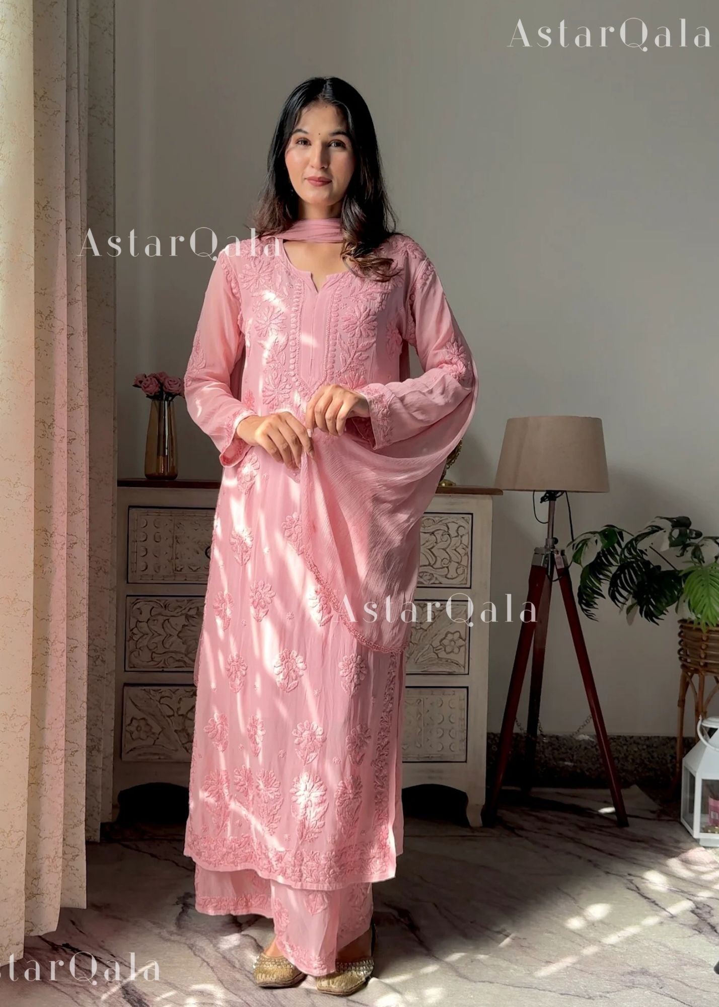 AstarQala - Ulfat Chikankari Rayon Ombré 3 Piece Kurta Set With Dupatta - - 431_66d8ff32-3478-47e5-816b-2ea97200af18