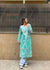 AstarQala - Farheen Mulmul Floral Printed Chikankari Kurti For Women's - Turquoise - 432