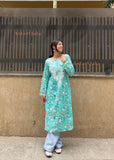 Farheen Mulmul Floral Printed Chikankari Kurti For Women's