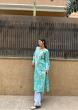 Farheen Mulmul Floral Printed Chikankari Kurti For Women's