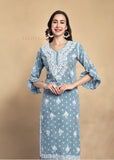 Tia Cotton Printed Chikankari Kurti