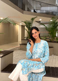 Farheen Mulmul Floral Printed Chikankari Kurti For Women's