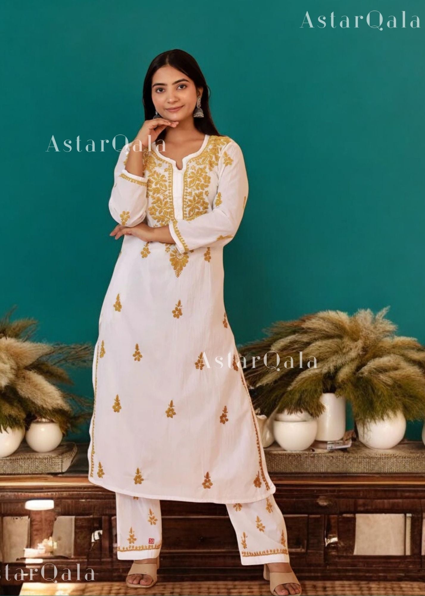 AstarQala - Inaya Cotton Chikankari Women's Kurta Set For Women - - 449_1c929dd6-de29-45ba-bc84-4422e59063ef