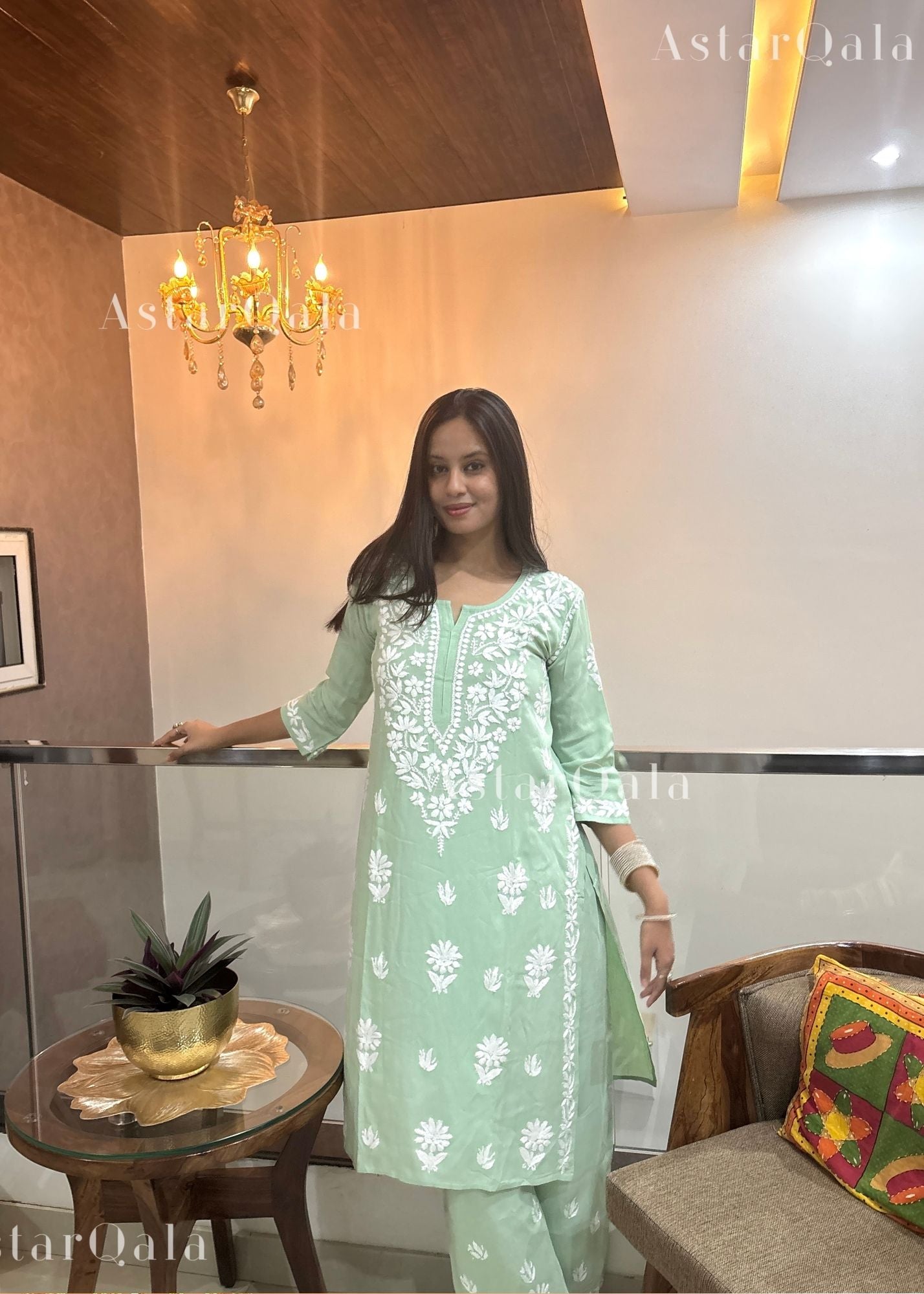 AstarQala - Faiza Chikankari Rayon Kurta Set - - 454_4a5c7b1f-000a-4cbd-b83c-7d4b905d90a4