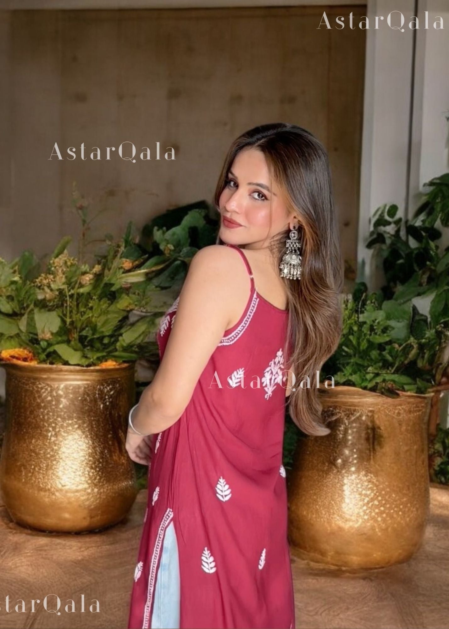 AstarQala - Bushra Rayon Chikankari Sleeveless Long Strap Kurti - - 456_8958a3e5-a404-4884-a93a-3d6a2438aa6a