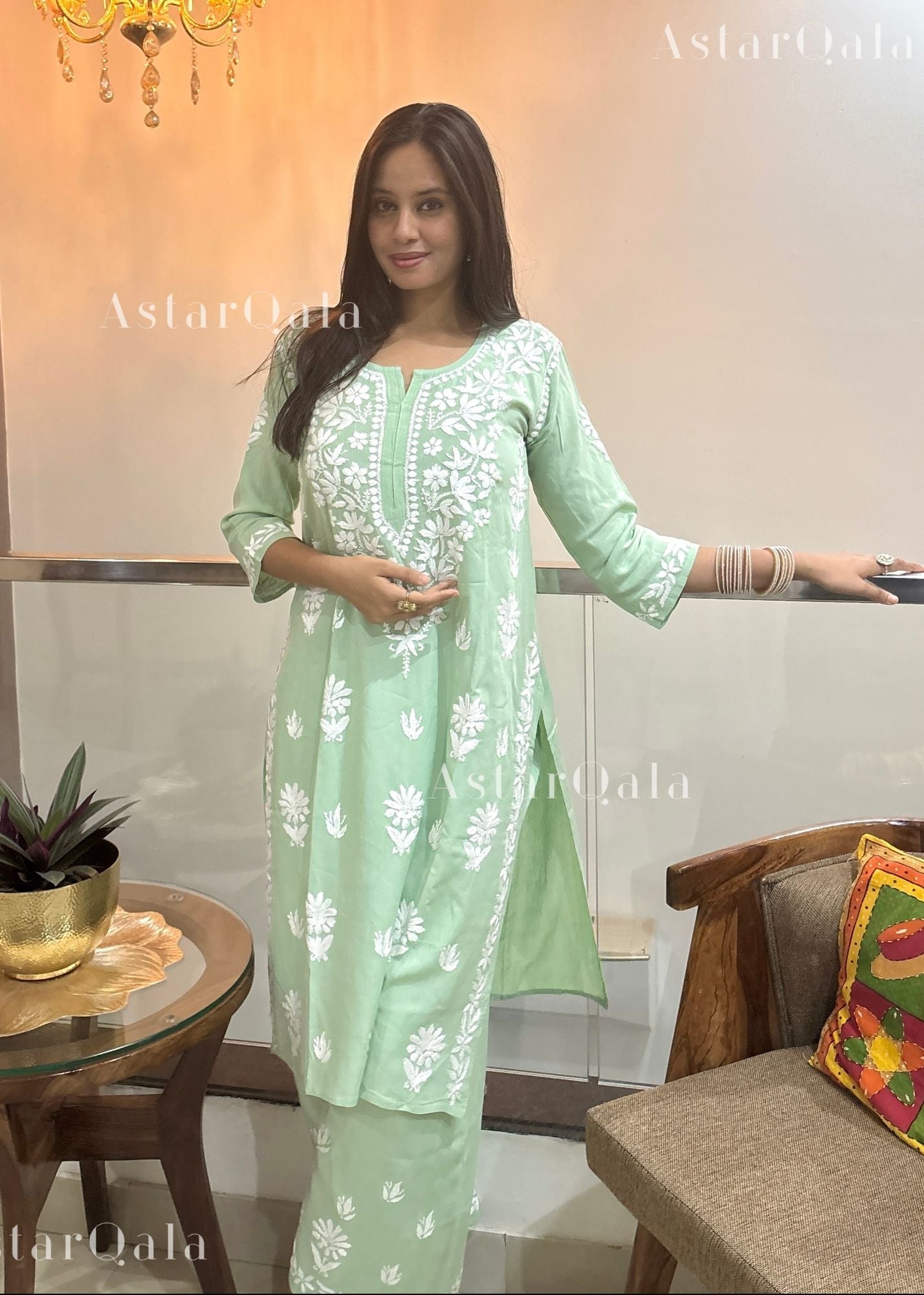 AstarQala - Faiza Chikankari Rayon Kurta Set - - 457_013b122c-d2a4-48e1-9677-f33a9c5b0304