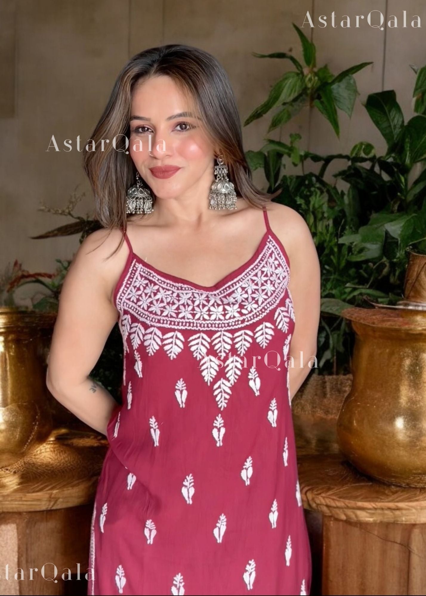 AstarQala - Bushra Rayon Chikankari Sleeveless Long Strap Kurti - - 457_da9c7d4c-29d7-4ac2-ad59-e048b6183bd5