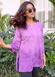 Eliza Ombre Mul Cotton Chikankari Short Kurti Top