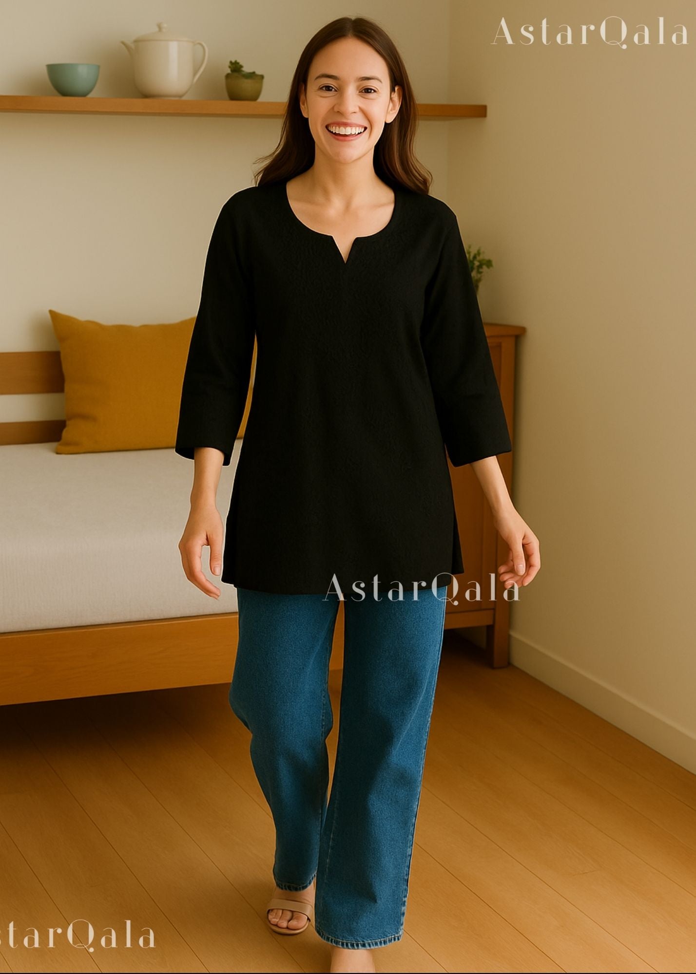 AstarQala - Eliza Ombre Mul Cotton Chikankari Short Kurti Top - Kurti & Palazzo - 468_e6686d77-70b8-4460-b08f-f3a06351a474