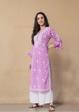 Tia Cotton Printed Chikankari Kurti