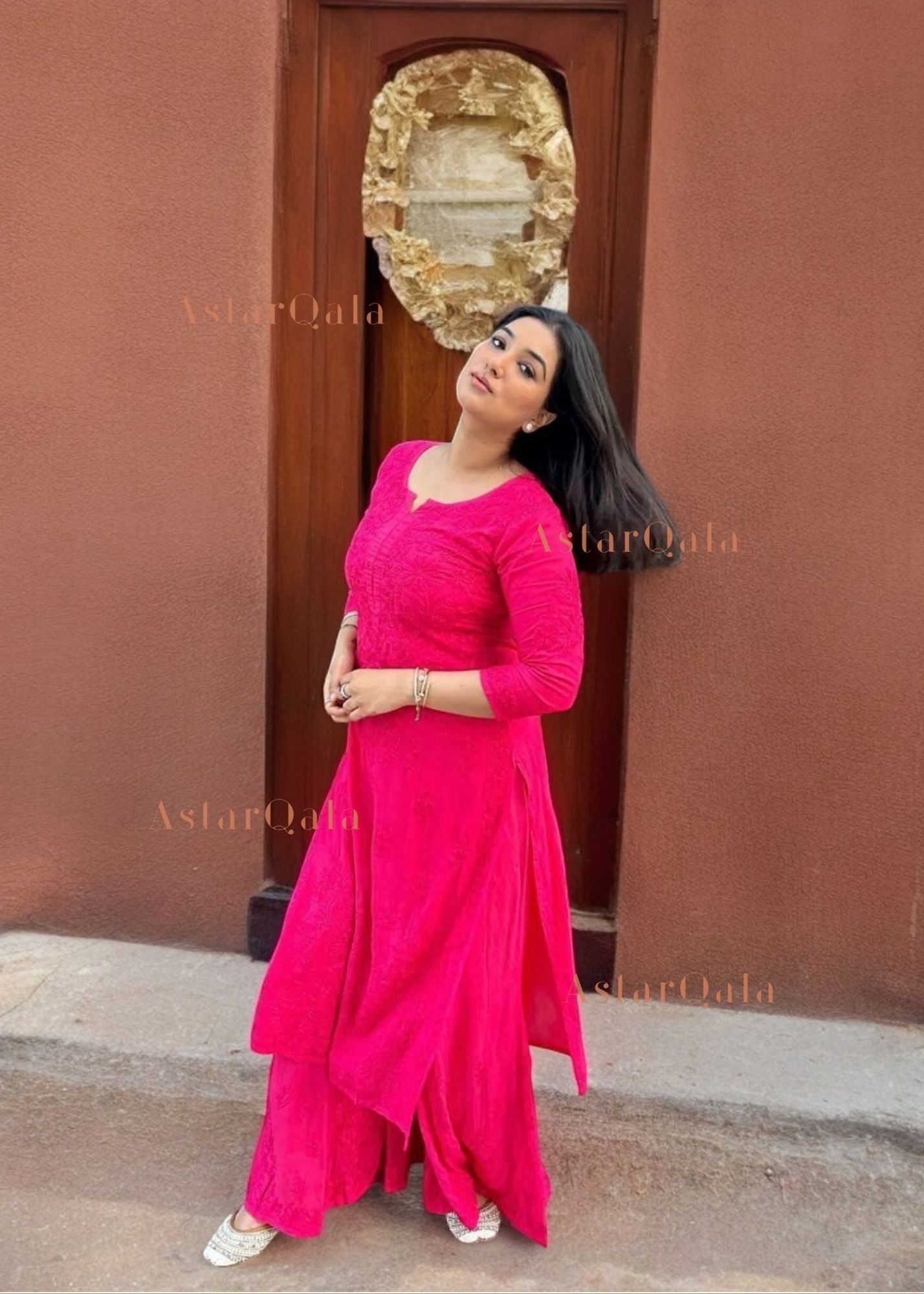 AstarQala - Palak Chikankari Kurta Set - - 56_1539ab53-4598-42bd-9989-802344be975c