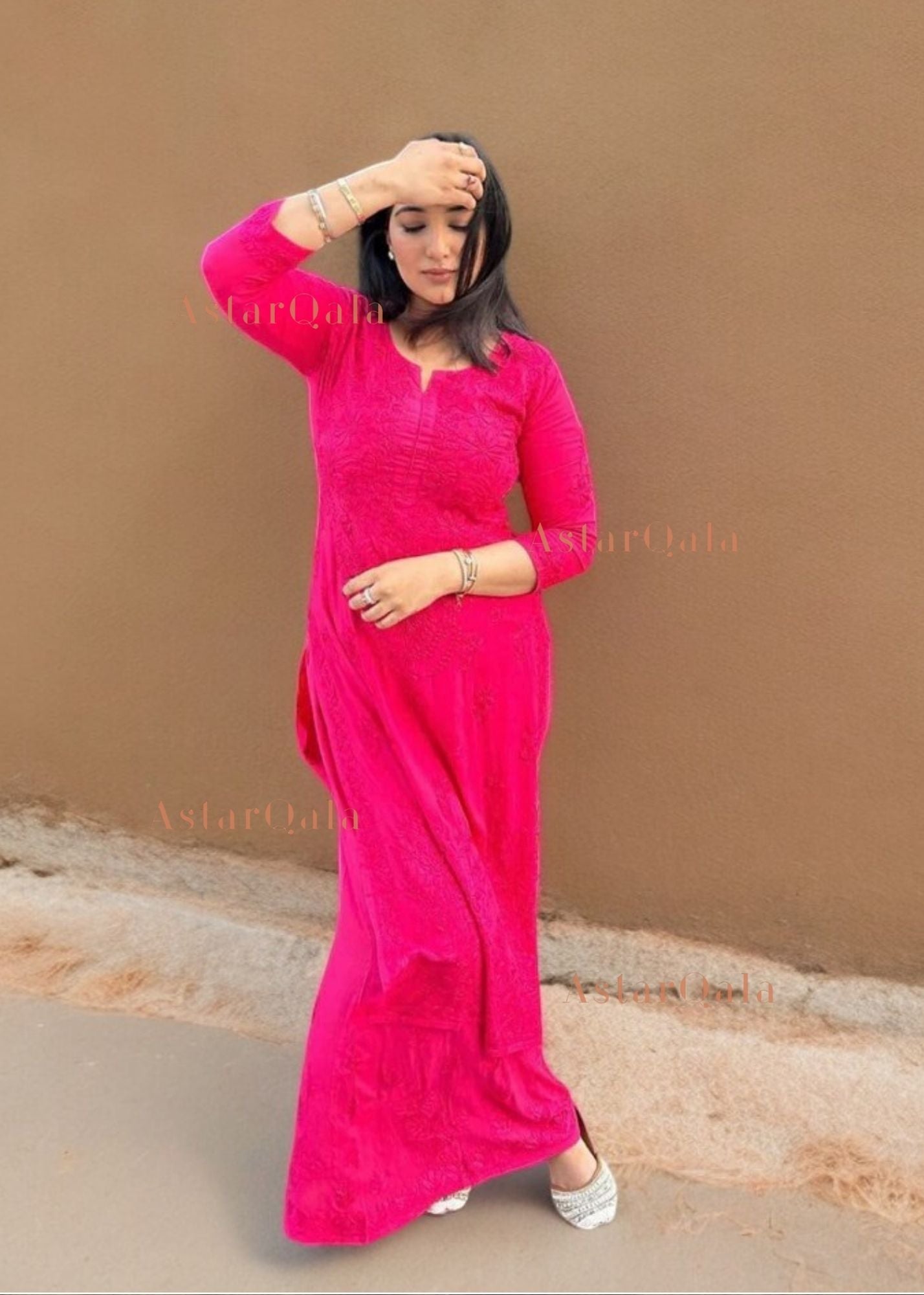 AstarQala - Palak Chikankari Kurta Set - - 57_635ad90c-e8df-4639-b97b-a8432572bfe3