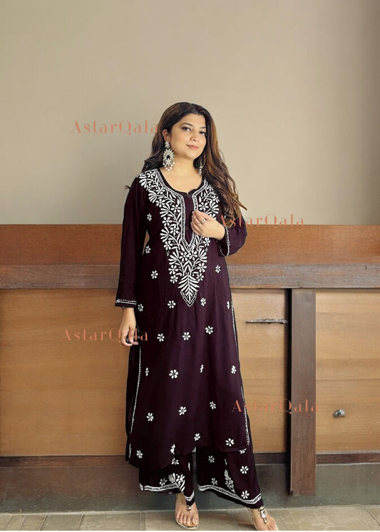 Ada Chikankari Rayon Straight Kurta Set For Women