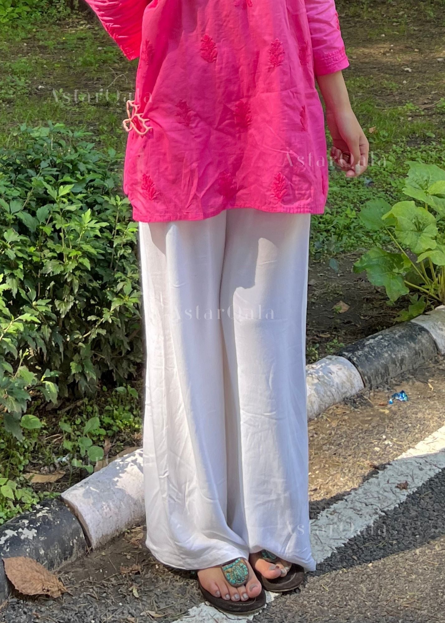 AstarQala - White Rayon Cotton Palazzo Pants For Women - White XXS-3XL - 66_d3c700c3-be2b-49f9-bb3b-f028271905fa
