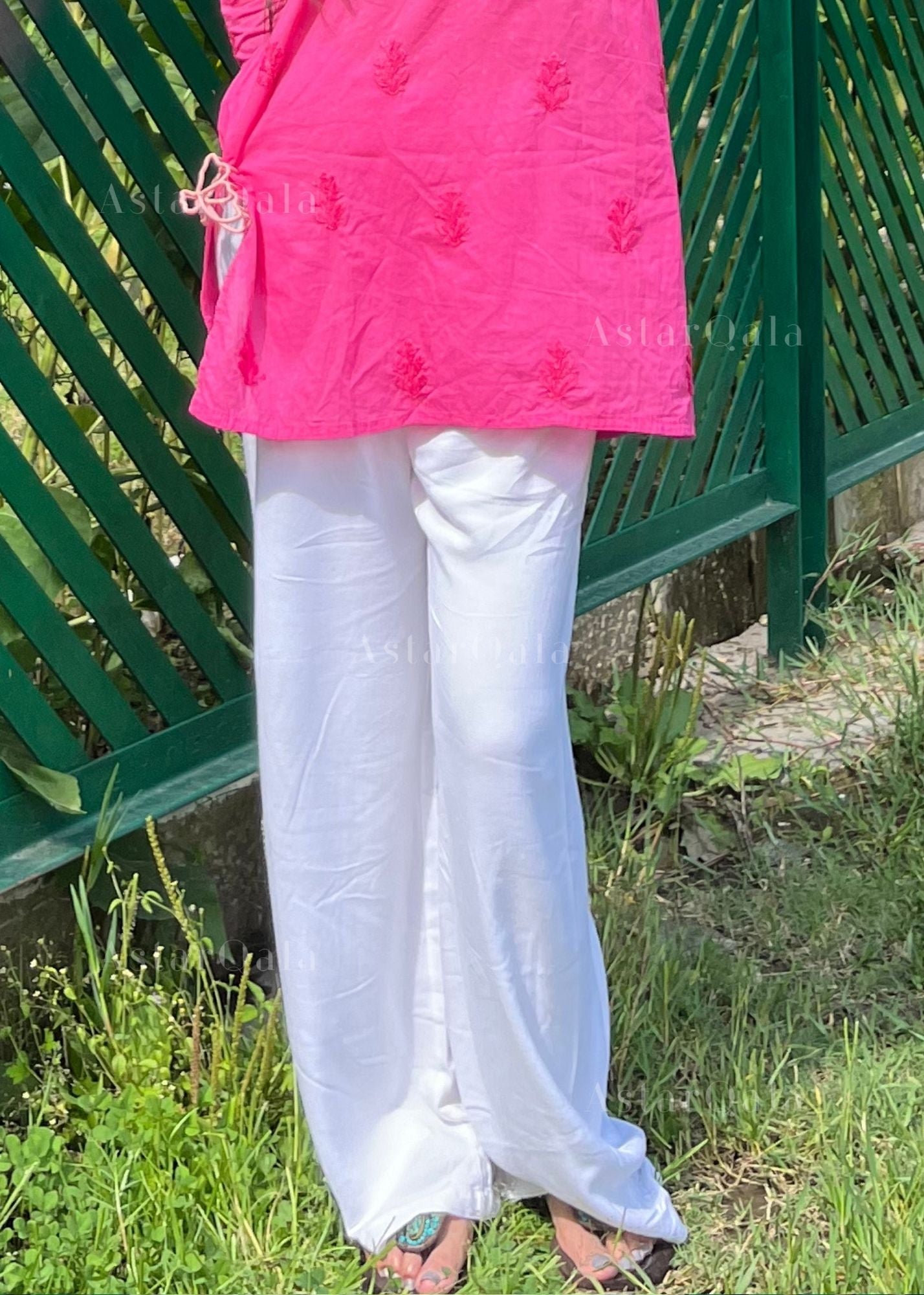 AstarQala - White Rayon Cotton Palazzo Pants For Women - - 67_5cd343d5-0b39-4795-9fbd-cfddb6885053