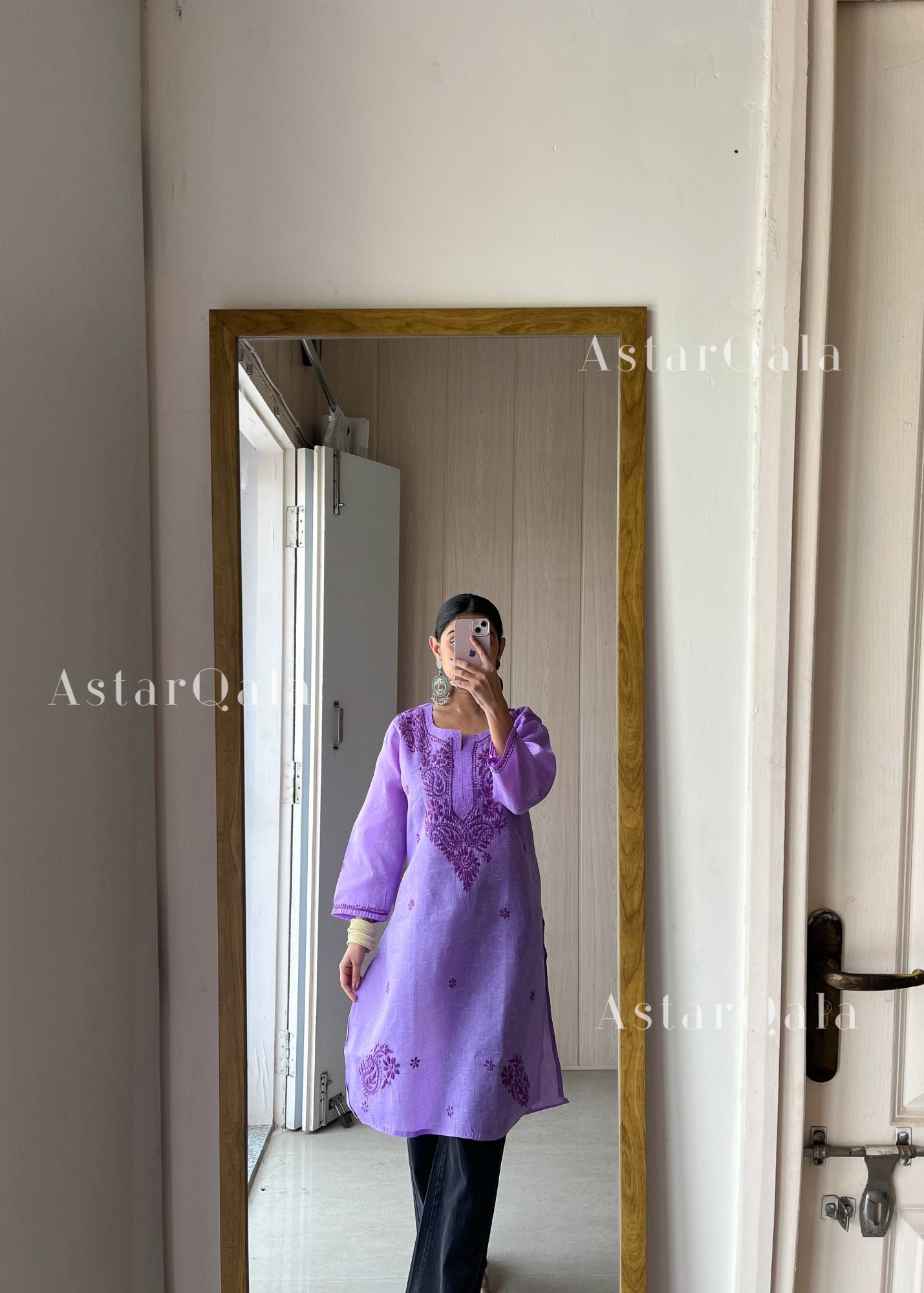 AstarQala - Baani Cotton Straight Chikankari Kurta For Women - - 7