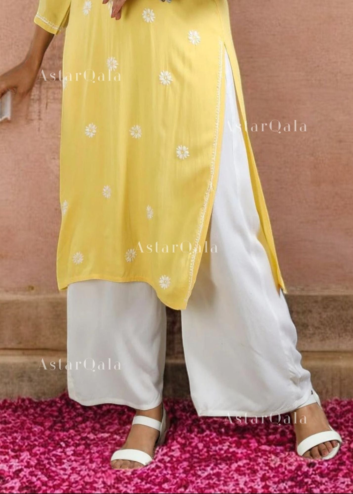 AstarQala - White Rayon Cotton Palazzo Pants For Women - - 70_4cf32c00-6ea6-45de-aa95-8f38eae99c6a
