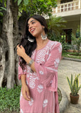 Zubi Rayon Straight Chikankari Kurta Set