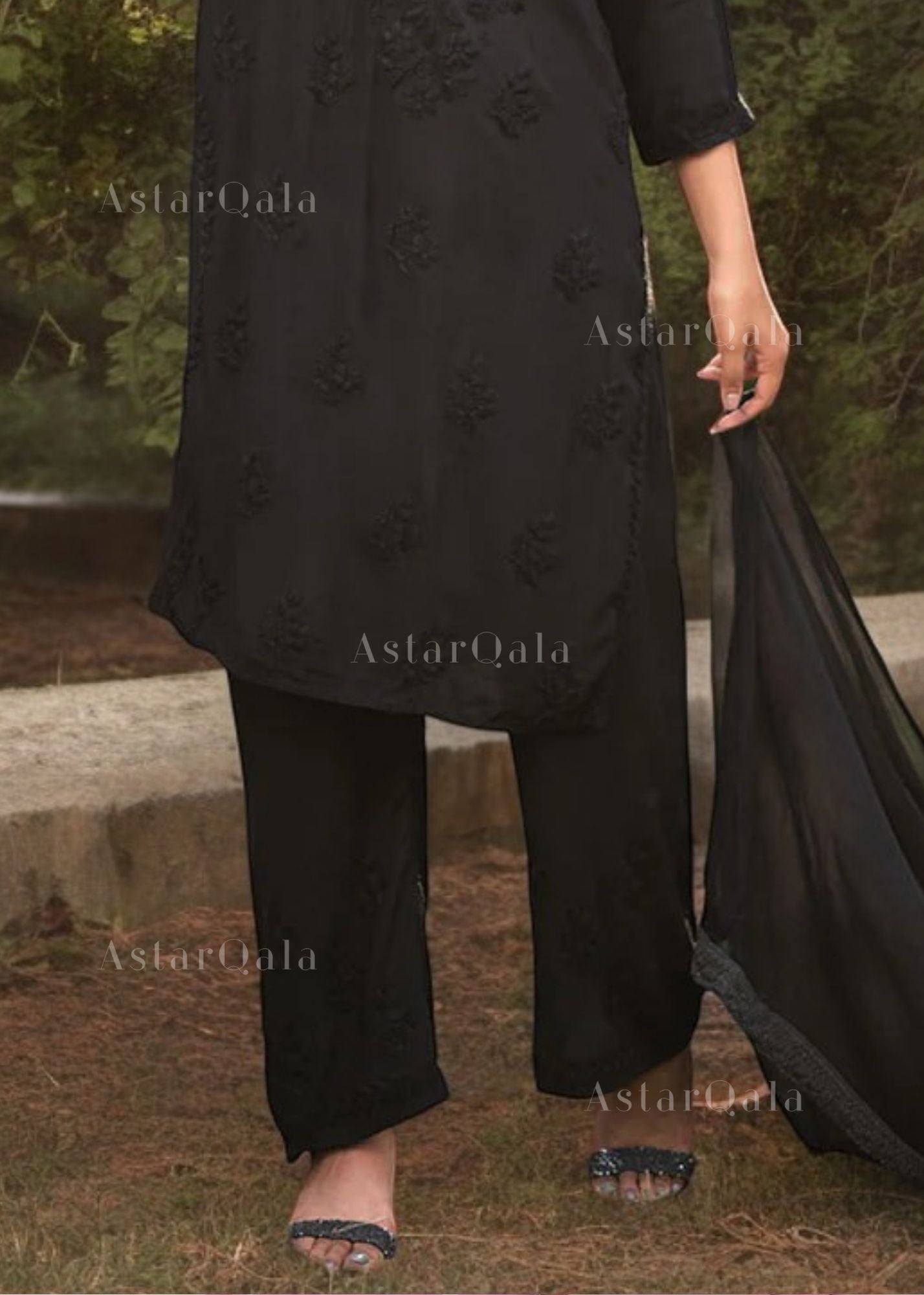 AstarQala - Ziba Premium Rayon Chikankari Palazzo For Women - Black - - 73_0dea0756-529a-48fd-b2c3-34c5228df194