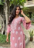 Zubi Rayon Straight Chikankari Kurta Set