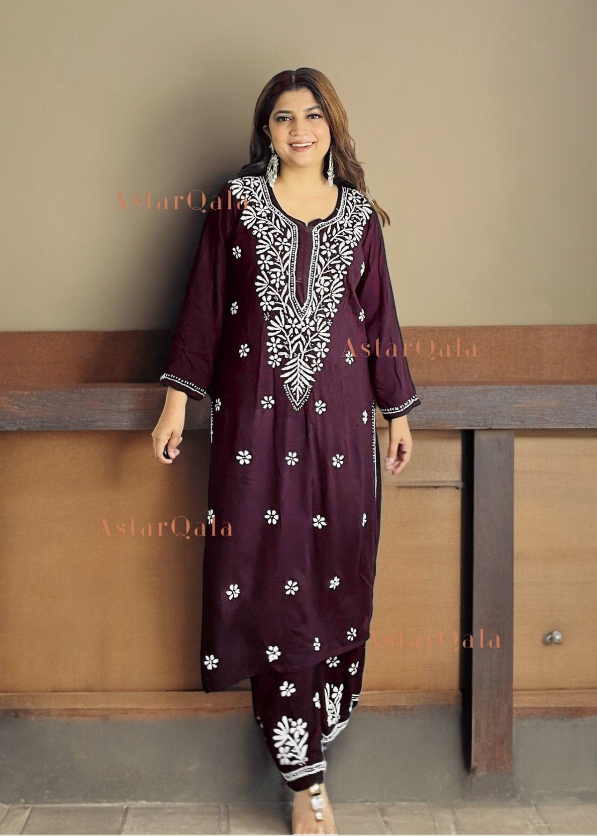 Ada Chikankari Rayon Straight Kurta Set For Women