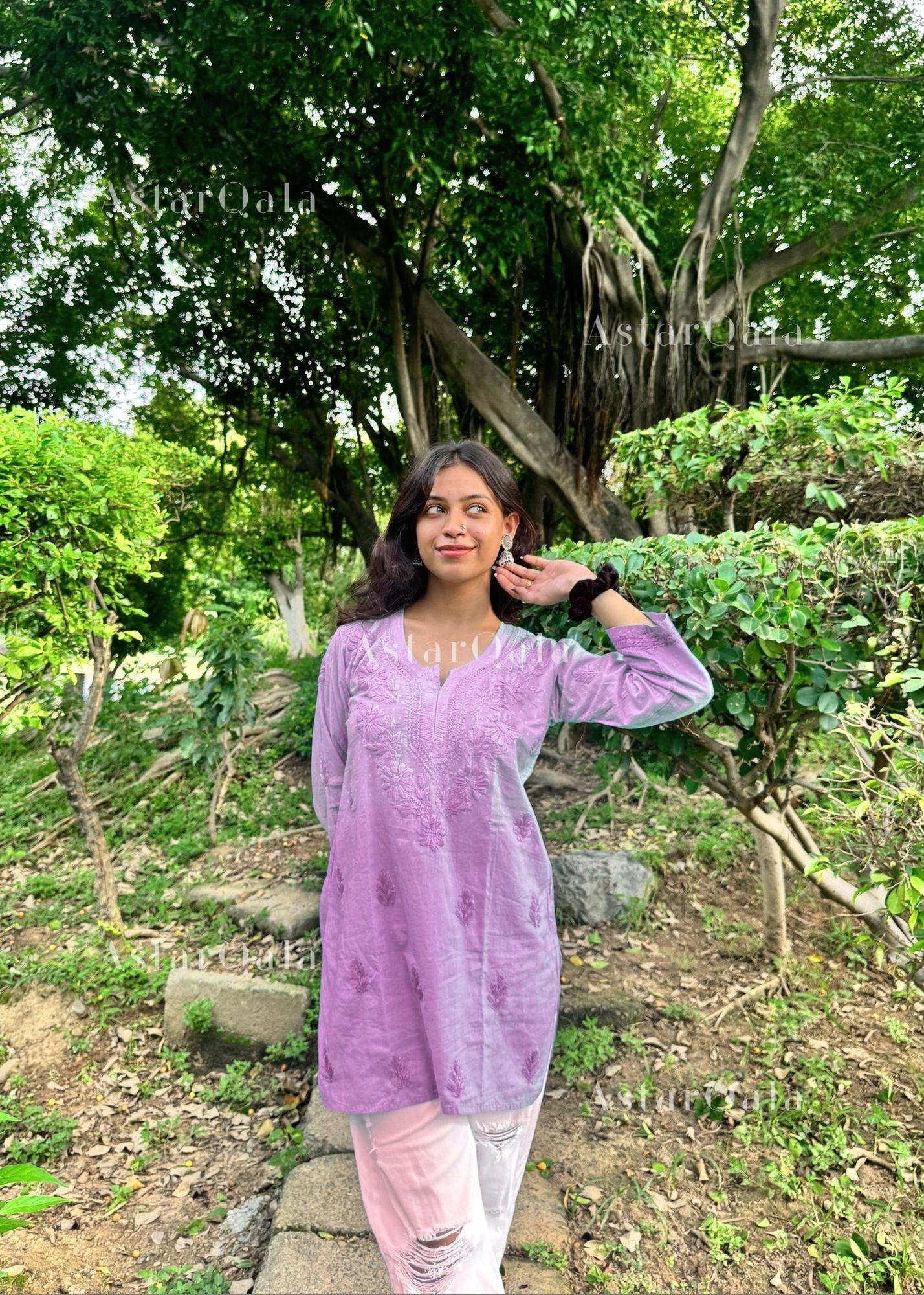 AstarQala - Eliza Ombre Mul Cotton Chikankari Short Kurti Top - Kurti & Palazzo - 8_310df3b6-f73c-4499-9cbb-01015ffef519