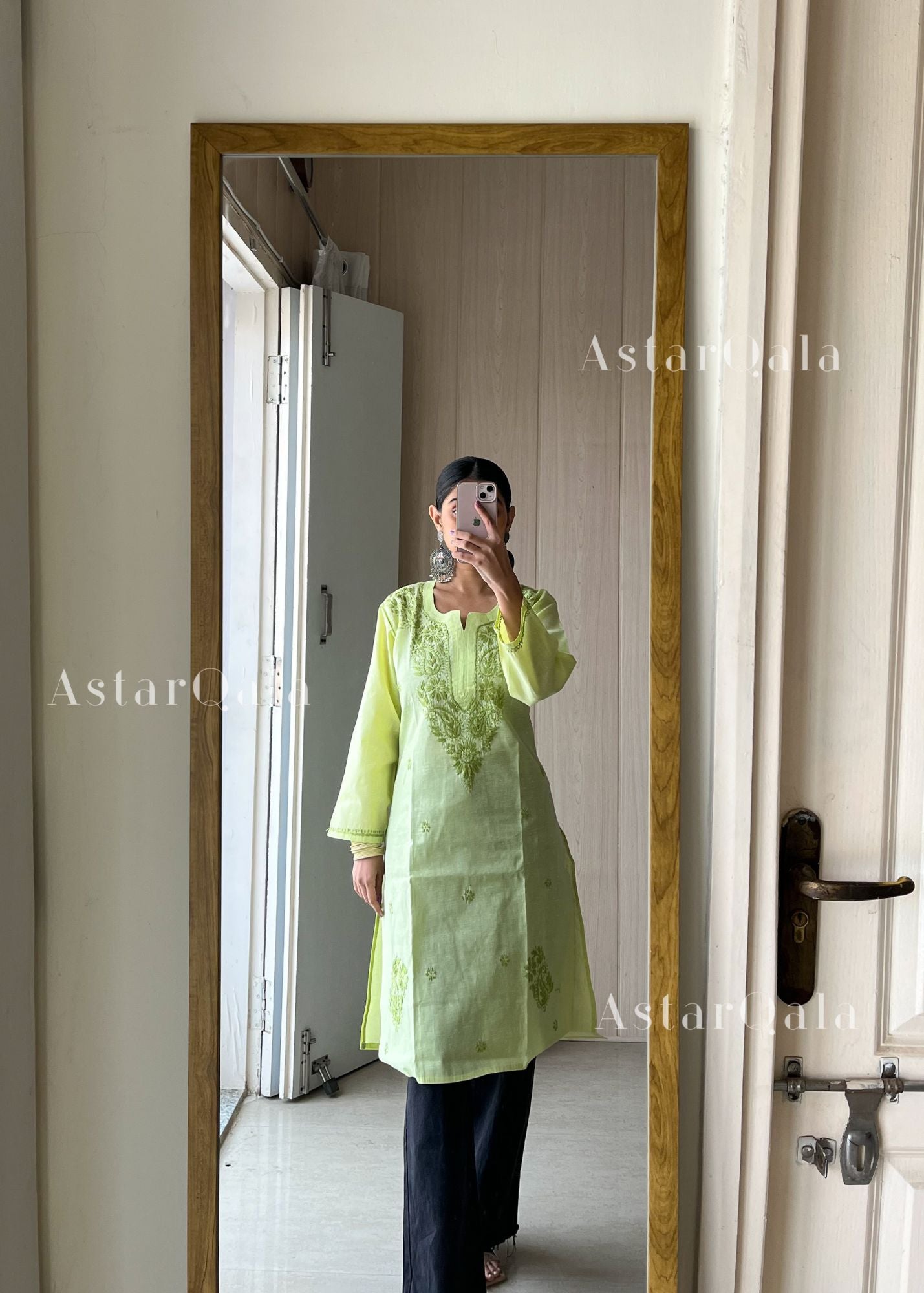 AstarQala - Baani Cotton Straight Chikankari Kurta For Women - - 9