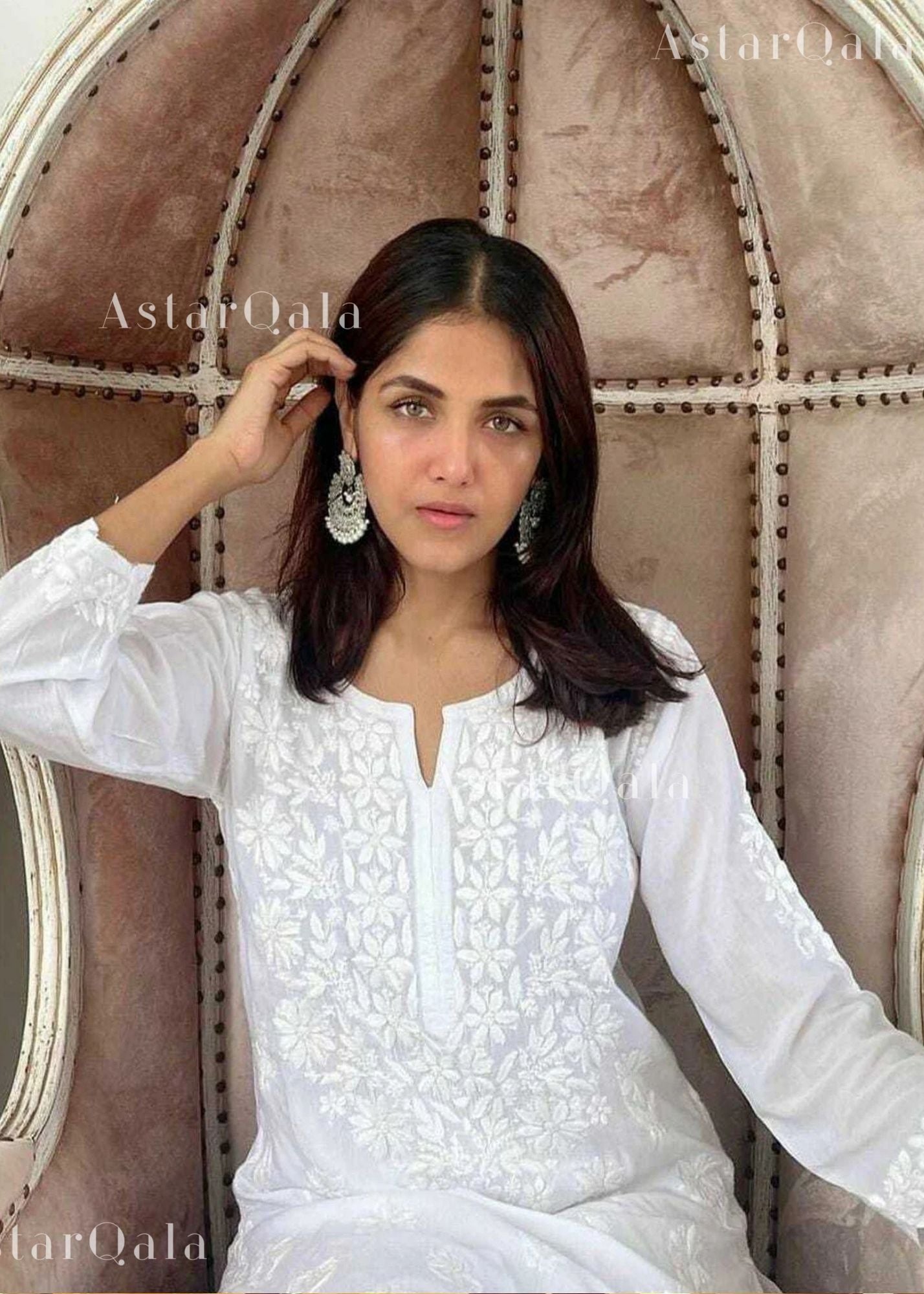 AstarQala - Kashf Modal Long Straight Chikankari Kurta & Kurta Set For Women - - 92_86177558-51b5-4636-854d-7e862237c01b