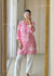 AstarQala - Iza Straight Chiffon Chikankari Printed Short Kurta Top For Women - 3XL - AstarQala_-_Iza_Straight_Chiffon_Chikankari_Printed_Short_Kurta_Top_For_Women_-_pink_1