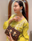 Bira Modal Chikankari Long Kurta – Lime Green