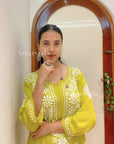 Bira Modal Chikankari Long Kurta – Lime Green