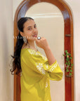 Bira Modal Chikankari Long Kurta – Lime Green