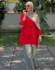 Dua Cotton Chikankari Short Kurti Top – Red
