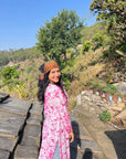 Farheen Rayon Floral Printed Chikankari Kurti For Women's  - Pink